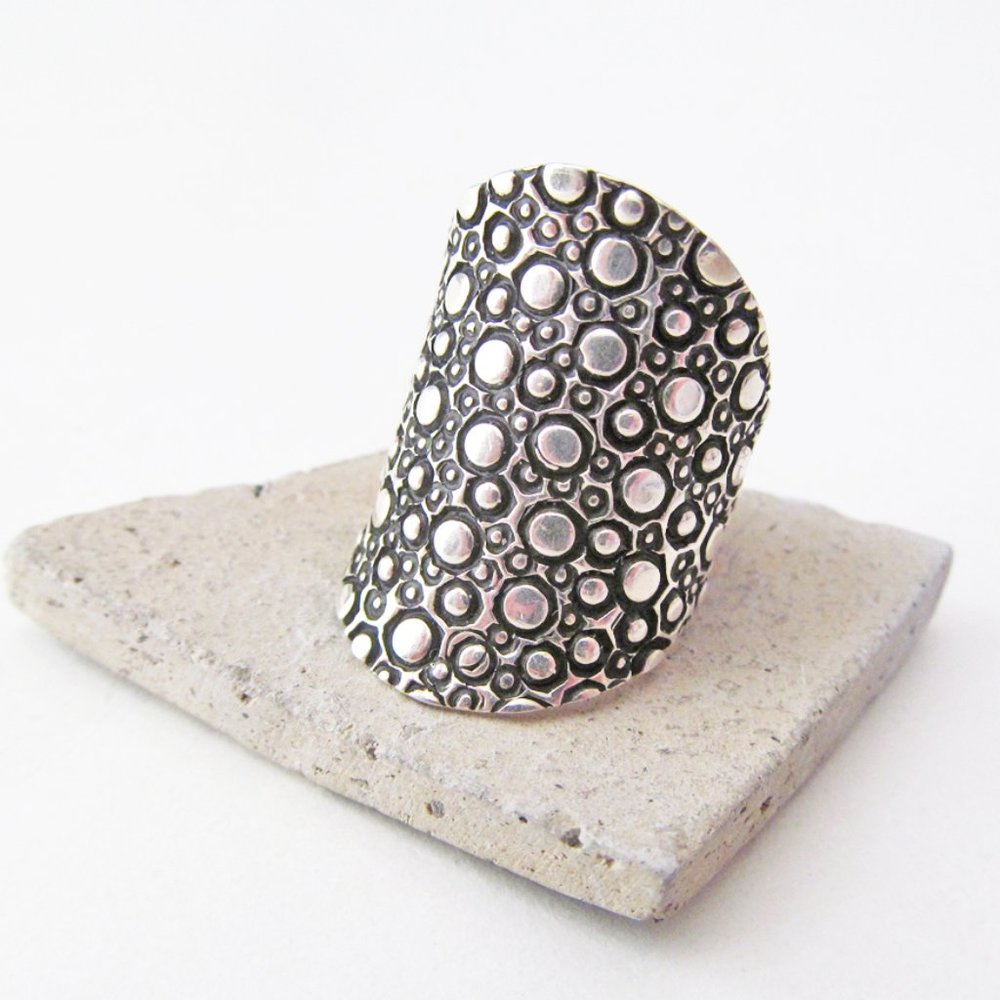 Textured Sterling Silver Ring - Size 6